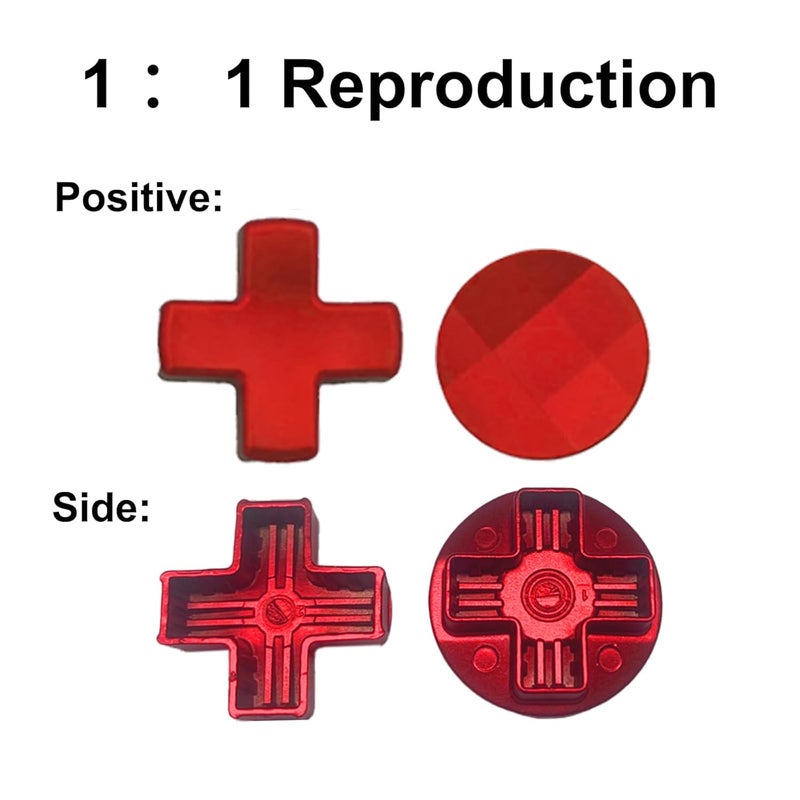 Anglepingping Store 2 Pack Metal D-Pads for Xbox One Elite Series 2 Core ,Standard D pad and Faceted D Pad Replacement Pad Accessories for Xbox One Elite Series 2 Controller(Red) - Image 2